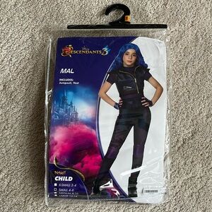 Disney Descendants Mal costume jumpsuit and vest size small 4-6